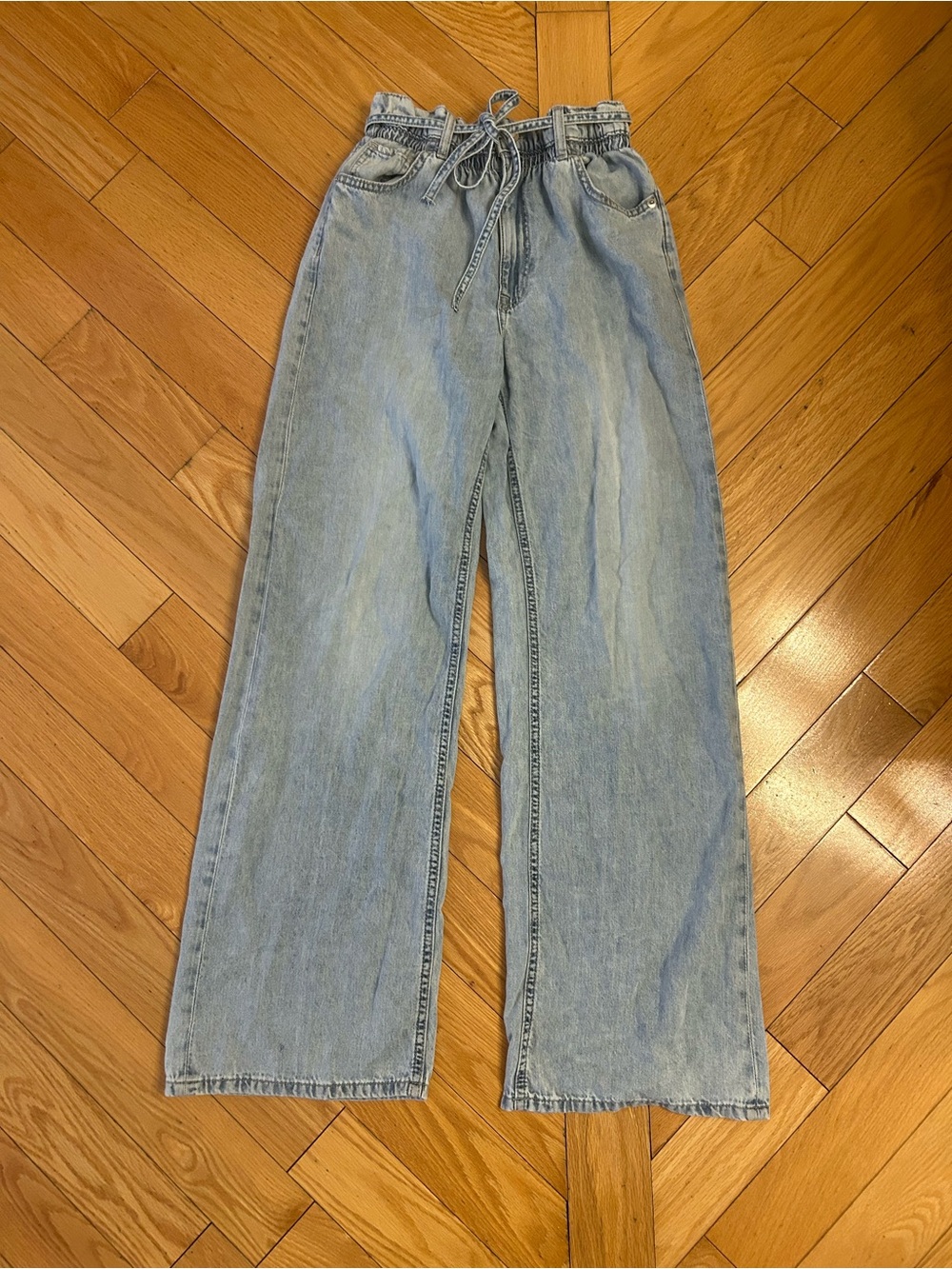 🌹Open to offers🌹Light Blue Wide-Leg Jeans with Drawstring Waist